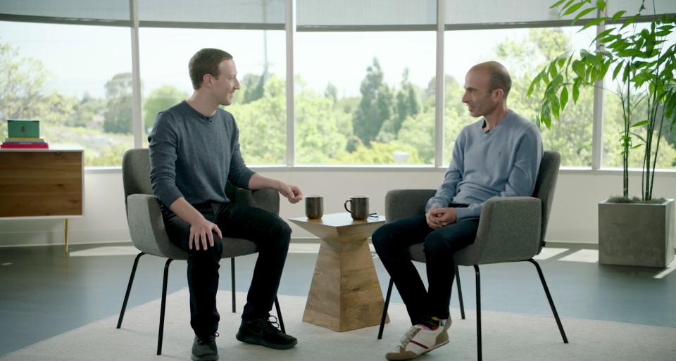 Mark Zuckerberg a Yuval Noah Hararii